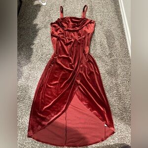 Torrid Red Velvet High-Low Wrap Dress